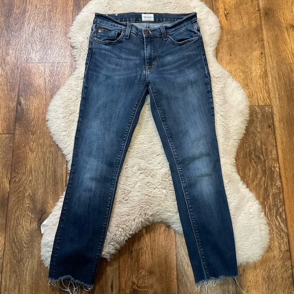 Hudson Krista Super Skinny Ankle Jeans Women size 27 Blue Raw Hem - Picture 1 of 10